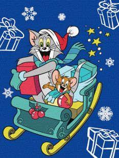 Malen nach Zahlen - Tom und Jerry: auf dem Schlitten ©Warner Bros.