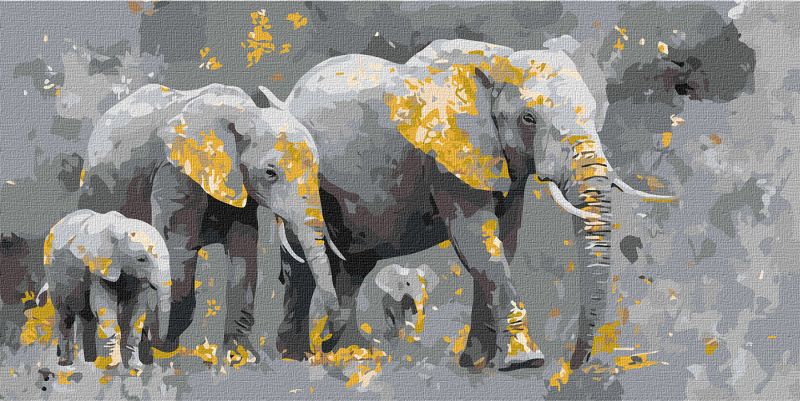 Malen nach Zahlen - Weisheit der Savanne mit metallischen Farben ©art_selena_ua