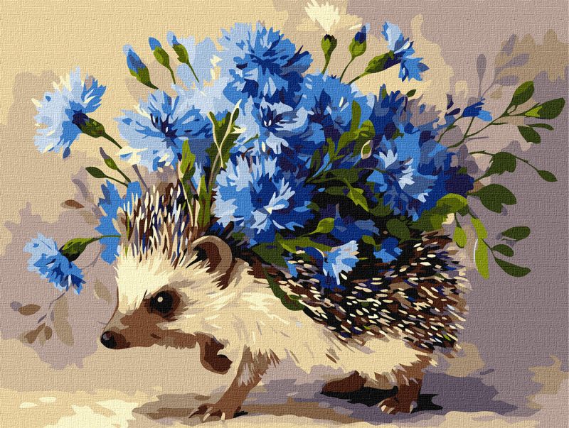 Malen nach Zahlen - Igel und Blumen ©art_selena_ua