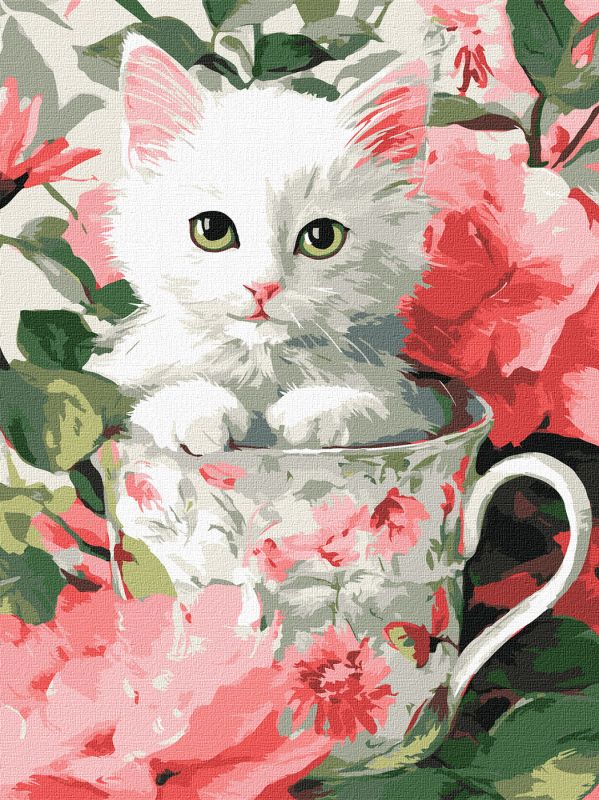 Malen nach Zahlen - Blumenkatze ©art_selena_ua
