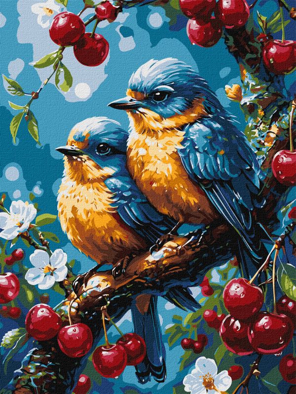 Malen nach Zahlen - Gelbe und blaue Vögel ©art_selena_ua