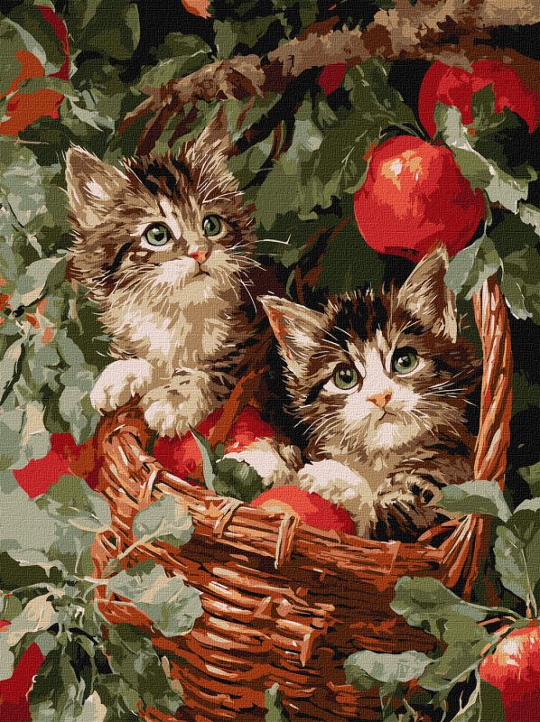 Malen nach Zahlen - Katzen im Korb ©art_selena_ua