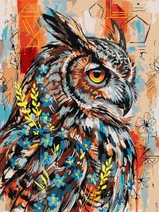 Malen nach Zahlen - Ausdrucksstarke Eule ©art_selena_ua