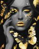 Painting by numbers - Girl with golden butterflies with extra metallic paints ©art_selena_ua