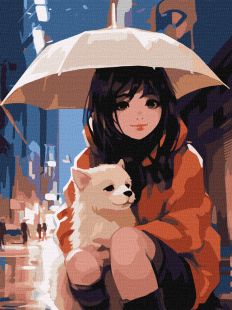 Malen nach Zahlen - Gemeinsam unter dem Regenschirm ©art_selena_ua
