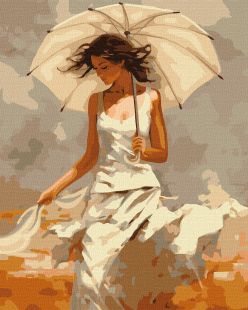 Malen nach Zahlen - Mädchen mit Regenschirm ©art_selena_ua
