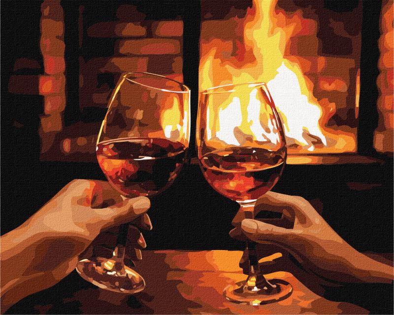 Malen nach Zahlen - Aufwärmen am Kamin ©art_selena_ua
