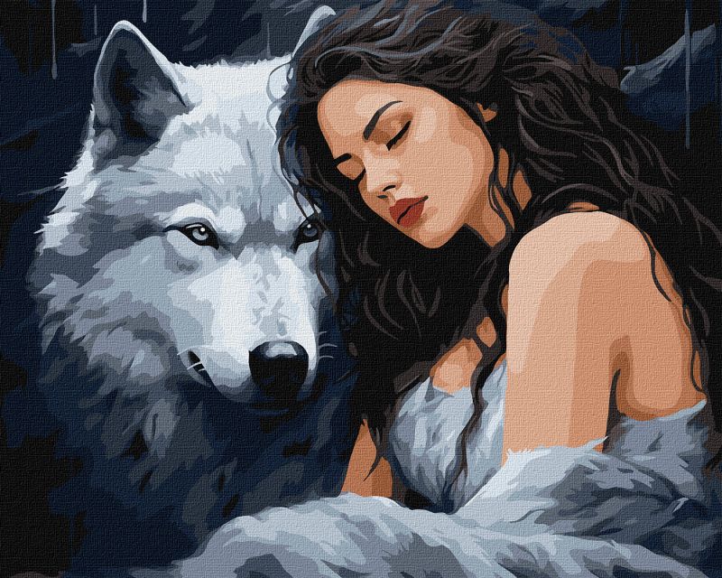 Malen nach Zahlen - Unter dem Schutz des Wolfes ©art_selena_ua