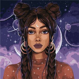 Malen nach Zahlen - Weltraum-Mädchen ©lien_illustration