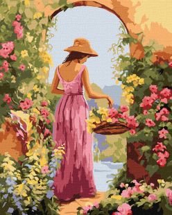 Malen nach Zahlen - Ein Mädchen mit Blumen ©art_selena_ua