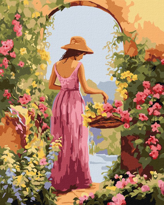 Malen nach Zahlen - Ein Mädchen mit Blumen ©art_selena_ua