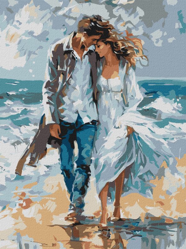 Painting by numbers - A couple on the coast ©art.solomiia