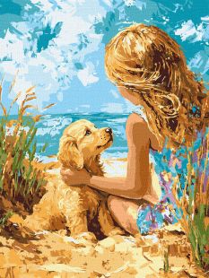 Malen nach Zahlen - Ein glücklicher Hund ©art.solomiia