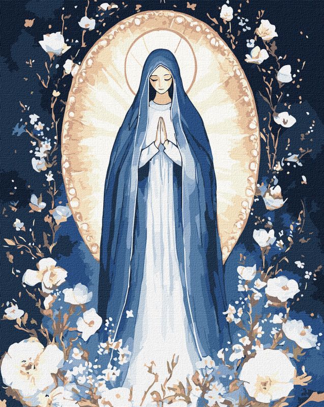 Painting by numbers - Immaculate Virgin with metallic paints ©art_selena_ua