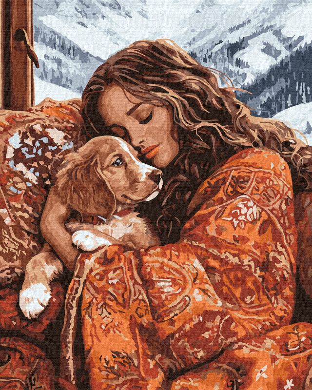 Painting by numbers - Hugging your pet ©art_selena_ua