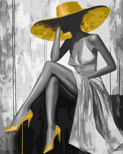 Malen nach Zahlen - Die goldene Dame mit extra Metallic-Farben ©art_selena_ua