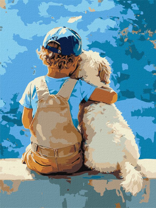 Malen nach Zahlen - Ein Junge und ein Hund ©art_selena_ua