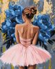 Painting by numbers - Ballerina with blue peonies with metallic paints ©art_selena_ua