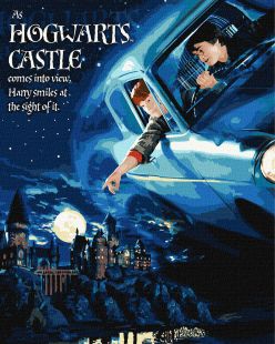 Malen nach Zahlen - Harry Potter: Flug mit dem Auto mit metallischen Farben ©Warner Bros.