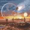 Malen nach Zahlen - Weltraumwüste mit Metallic-Lack