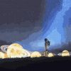 Painting by numbers - Travel to the moon with metallic paints