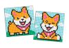 Diamond Painting auf einem Magnet - Verspielte Hunde, Satz mit 2 Bildern