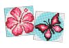 Diamond Painting auf einem Aufkleber - Rosa Farbe, Satz mit 2 Bildern