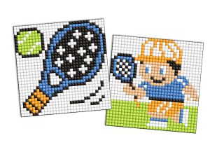Diamond Painting auf einem Aufkleber - Sport. Tennis, Satz mit 2 Bildern
