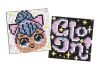 Diamond Painting auf einem Magnet - LOL und Sterntext, Satz mit 2 Bildern