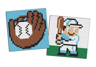 Diamond Painting auf einem Aufkleber - Sport. Baseball, Satz mit 2 Bildern
