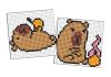 Diamond Painting auf einem Magnet - Capybara: Orange, Satz mit 2 Bildern