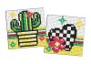Diamond mosaic on a sticker - Flower and cactus, set of 2 pcs