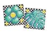 Diamond Painting auf einem Aufkleber - Blume und Blatt, Satz mit 2 Bildern