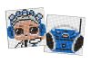 Diamond Painting auf einem Magnet - LOL und blaue Boombox, Satz mit 2 Bildern