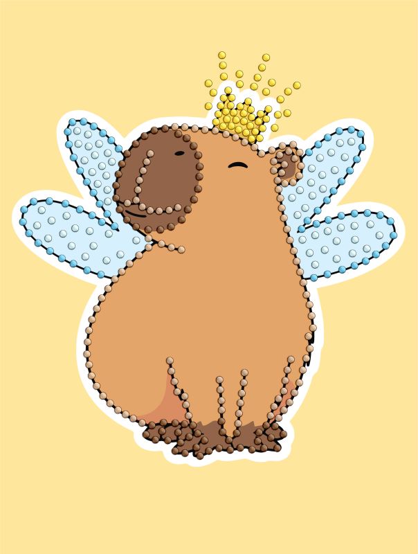 Diamond Painting mit teilweiser Füllung - Capybara-Fee