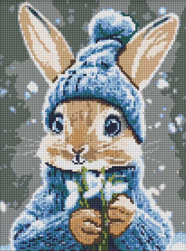 Diamond Painting - Kaninchen mit Schneeglöckchen ©art_selena_ua