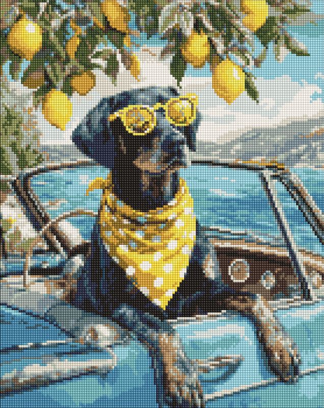 Diamond Painting - Zitronenhund mit Brille ©art_selena_ua