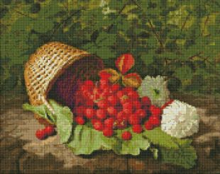 Diamond Painting ohne Rahmen - Korb mit Erdbeeren ©William Hammer