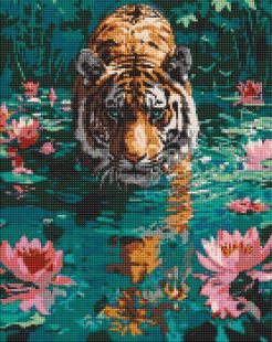 Diamond Painting ohne Rahmen - Ein Tiger auf der Jagd ©art_selena_ua