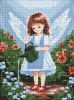 Diamond Painting ohne Rahmen - Ein Engel im Garten mit holografischen Strasssteinen (AB) ©art_selena_ua