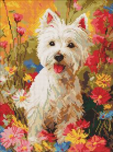 Diamond Painting - Hund in Blumen ©art_selena_ua