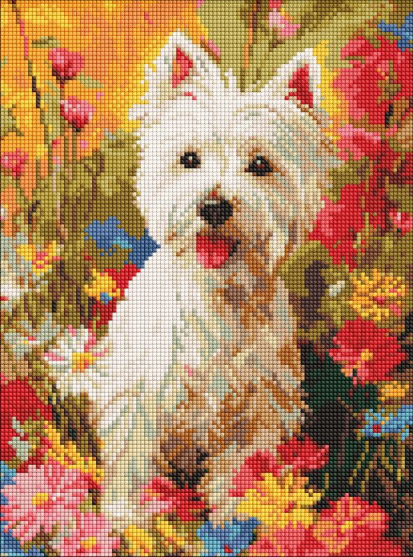 Diamond Painting - Hund in Blumen ©art_selena_ua