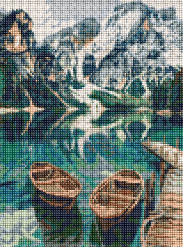 Diamond Painting - Boote auf dem spiegelglatten See ©art_selena_ua