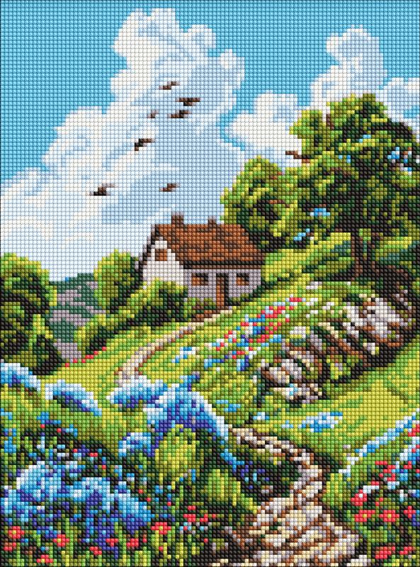 Diamond Painting - Gemütliches Häuschen auf dem Hügel ©art_selena_ua