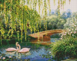 Diamond Painting - Schwäne auf dem See ©Sergiy Lobach