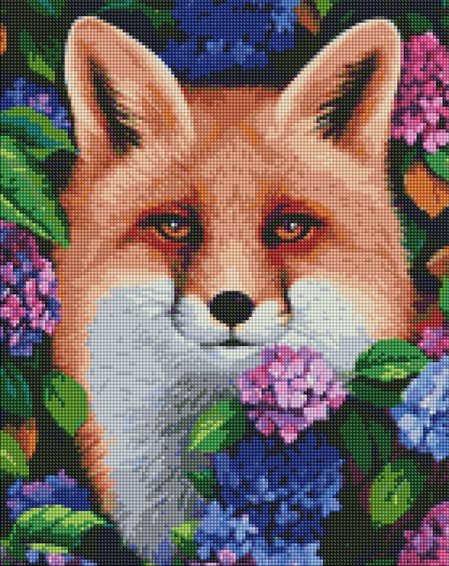 Diamond Painting - Fuchs in Hortensien