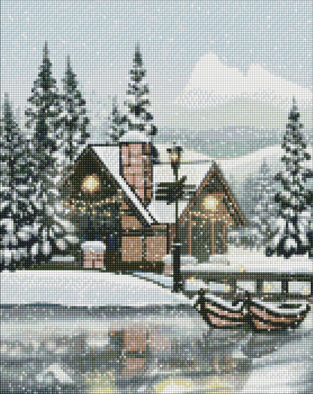 Diamond Painting - Verschneite Stille ©akvamarinel_art