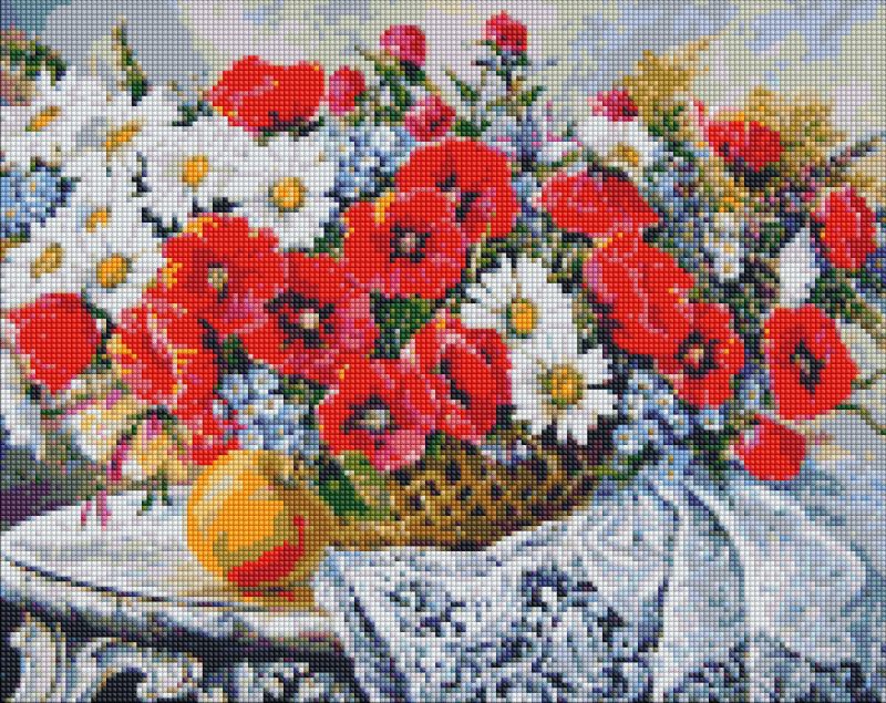 Diamond Painting - Stilleben mit Mohnblumen ©Alexander Zakusilov