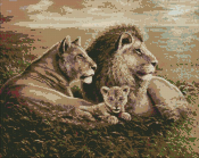 Diamond Painting - Löwenfamilie ©Sergiy Lobach