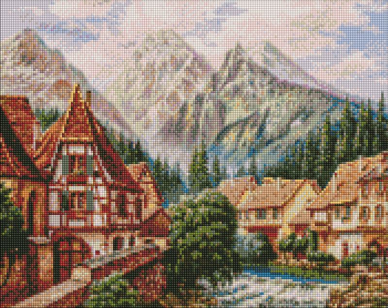 Diamond Painting - Stadt in den Bergen ©Sergiy Lobach